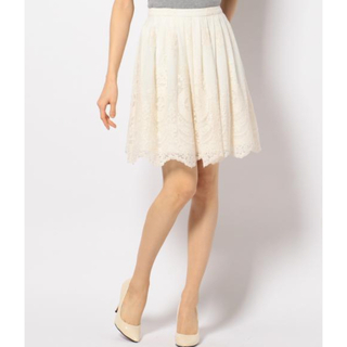 ドーリーガールバイアナスイ(DOLLY GIRL BY ANNA SUI)のドーリーガールバイアナスイ 新品未使用タグ付き 白レーススカート(ひざ丈スカート)