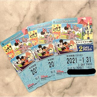 ディズニー(Disney)のリゾートライン フリーきっぷ 2day(遊園地/テーマパーク)