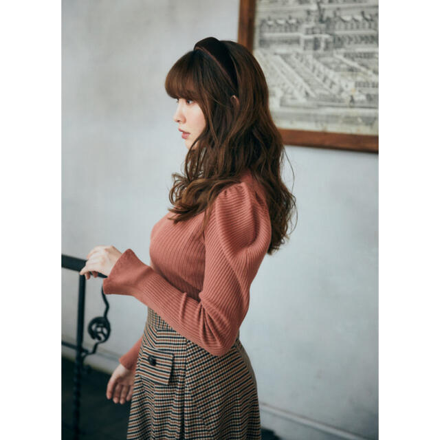 her lip to♡Volume sleeve Rib Knit Top 1