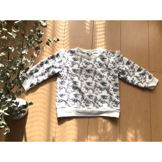 アースミュージックアンドエコロジー(earth music & ecology)の小花柄　裏起毛　ナチュラル　レース　トレーナー　90(Tシャツ/カットソー)