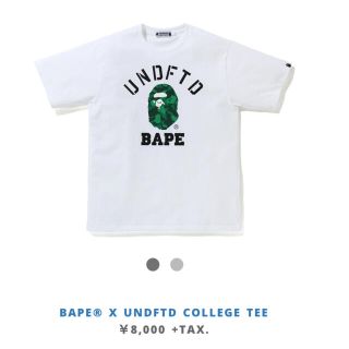 アベイシングエイプ(A BATHING APE)のBAPE×UNDFTD COLLEGE tee 白L(Tシャツ/カットソー(半袖/袖なし))