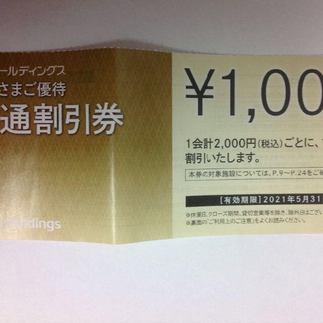 西武　株主優待　共通割引券　15枚   15000円分