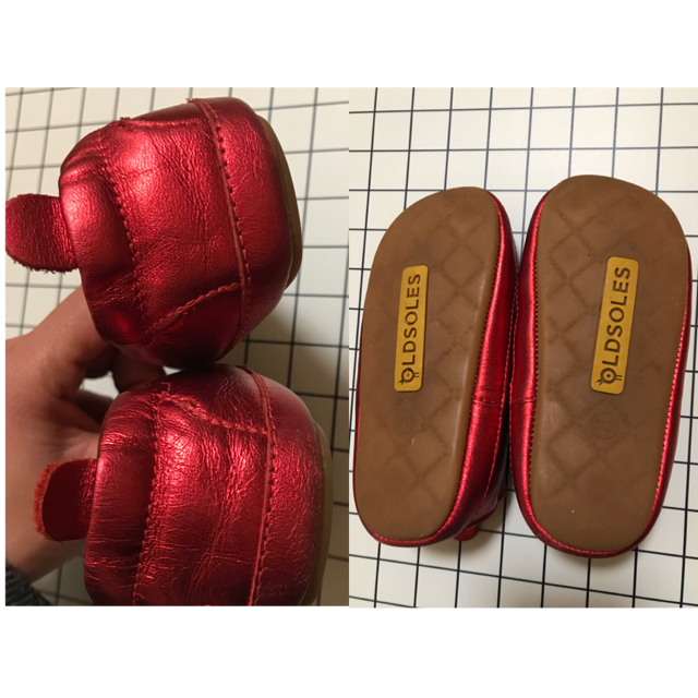 専用　old soles フォーマルシューズ 女の子　バレエシューズ　レッド キッズ/ベビー/マタニティのキッズ靴/シューズ(15cm~)(フォーマルシューズ)の商品写真