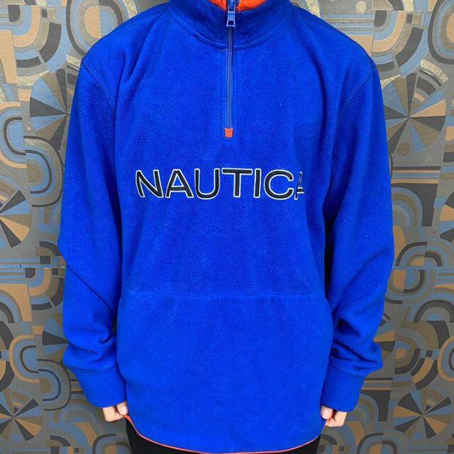 NAUTICA(ノーティカ)のノーティカ NAUTICA ハーフジップフリース 青 ブルー スナップT メンズのトップス(スウェット)の商品写真