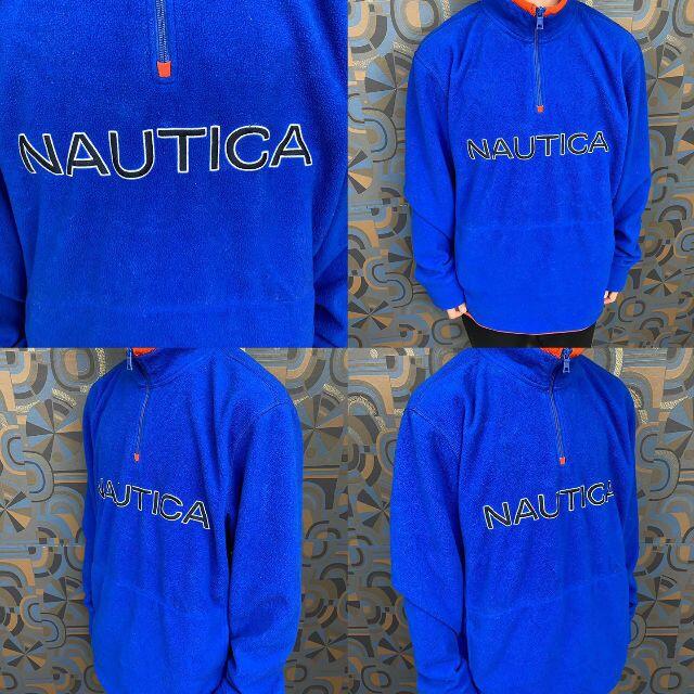 NAUTICA(ノーティカ)のノーティカ NAUTICA ハーフジップフリース 青 ブルー スナップT メンズのトップス(スウェット)の商品写真