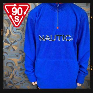 ノーティカ(NAUTICA)のノーティカ NAUTICA ハーフジップフリース 青 ブルー スナップT(スウェット)