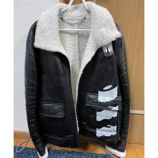 オフホワイト(OFF-WHITE)のoff-white オフホワイト　ムートンジャケット　B3(レザージャケット)