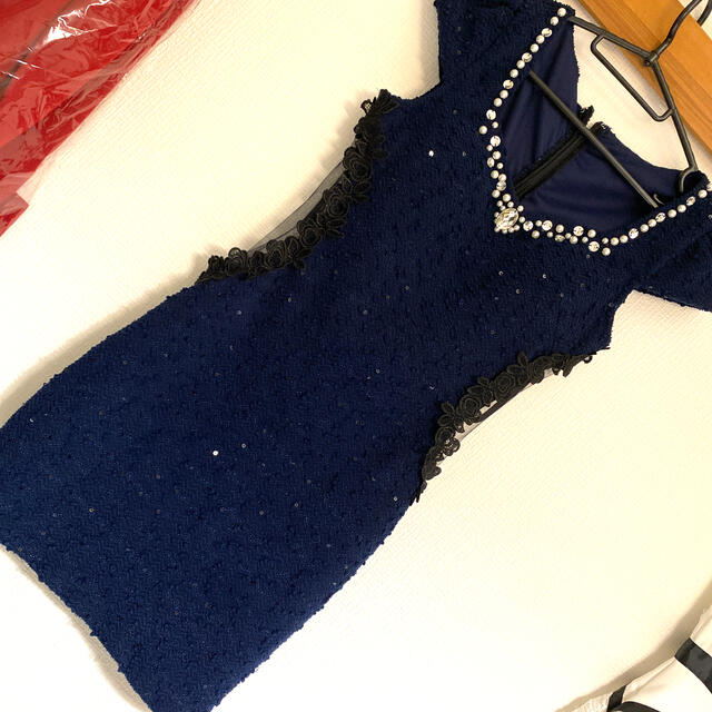 キャバドレス  ネイビー レディースのフォーマル/ドレス(ナイトドレス)の商品写真