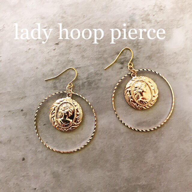 【再販】lady hoop pierce ハンドメイドのアクセサリー(ピアス)の商品写真