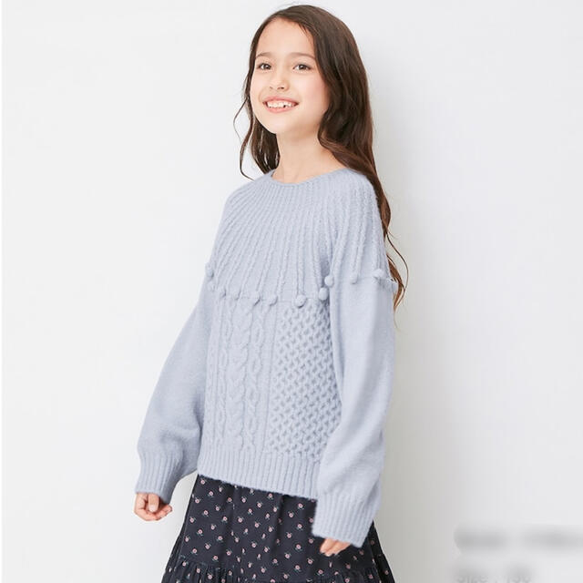 GU(ジーユー)のGU ポップコーンケーブルセーター　150cm キッズ/ベビー/マタニティのキッズ服女の子用(90cm~)(ニット)の商品写真