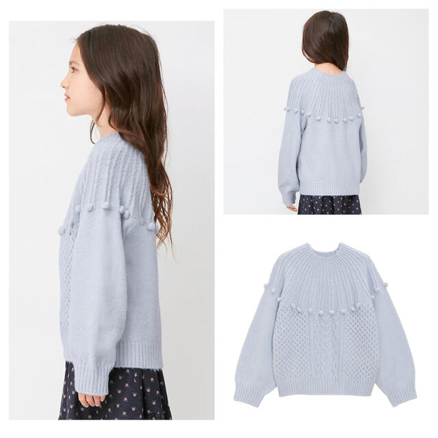 GU(ジーユー)のGU ポップコーンケーブルセーター　150cm キッズ/ベビー/マタニティのキッズ服女の子用(90cm~)(ニット)の商品写真