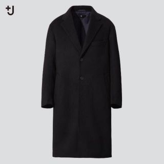 ユニクロ(UNIQLO)のXXL 黒 UNIQLO ＋J カシミヤブレンドオーバーサイズチェスターコート(チェスターコート)