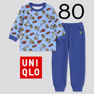 ユニクロ(UNIQLO)の新品　絵本コレクション　キルトパジャマ　はたらくくるま　おやすみ　80(パジャマ)