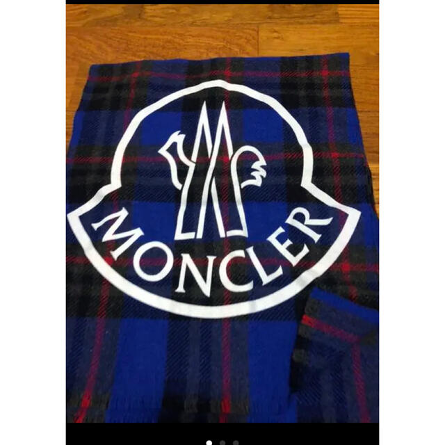 MONCLER(モンクレール)のモンクレールマフラー確実正規品　ブルー系 レディースのファッション小物(マフラー/ショール)の商品写真