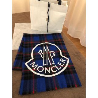 モンクレール(MONCLER)のモンクレールマフラー確実正規品　ブルー系(マフラー/ショール)