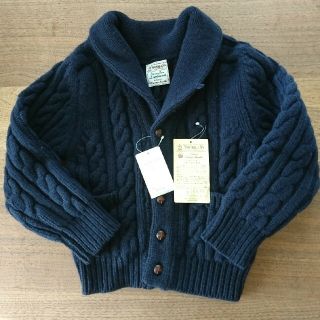 インバーアラン(INVERALLAN)の【未使用タグ付き】INVERALLAN ニット ネイビー S(110～120)(カーディガン)