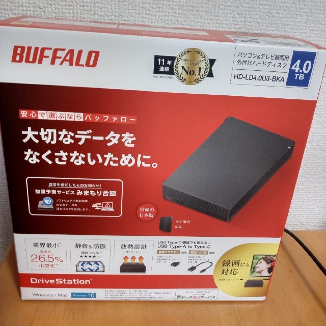 新品未開封、BUFFALO HD-LD4.0U3-BKA