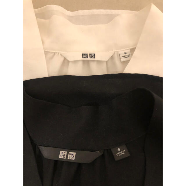 UNIQLO(ユニクロ)の【2枚セット・美品】ユニクロ レーヨンボウタイブラウス レディースのトップス(シャツ/ブラウス(長袖/七分))の商品写真