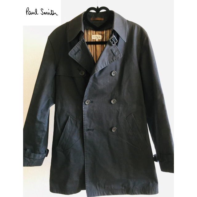 Paul Smith(ポールスミス)の★Paul Smith★ トレンチーコート マルチストライプ ブラック M メンズのジャケット/アウター(トレンチコート)の商品写真