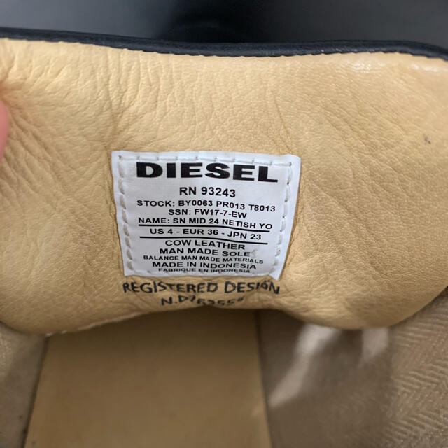 DIESEL(ディーゼル)のDIESEL ディーゼル スニーカー レザー 黒 レディースの靴/シューズ(スニーカー)の商品写真