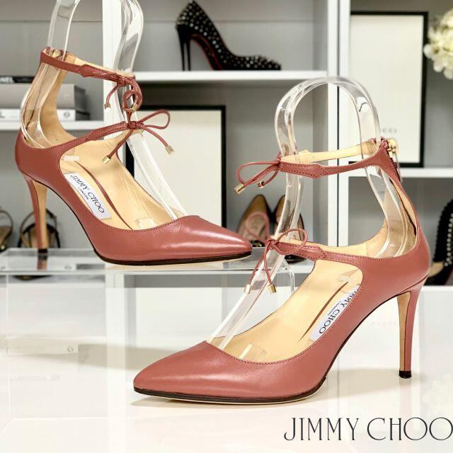 JIMMY CHOO(ジミーチュウ)の1015 美品 ジミーチュウ レザー リボン パンプス ピンク レディースの靴/シューズ(ハイヒール/パンプス)の商品写真