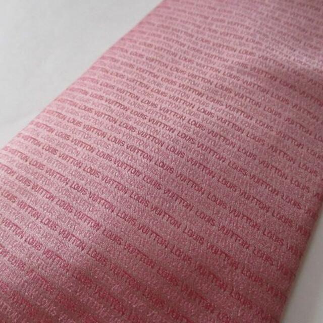 ルイヴィトン LV シルク ネクタイ ピンク イタリア製 美品