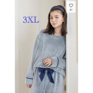 ジーユー(GU)の【GU】マシュマロフィールラウンジセット(3XL)(ウエストリボン)(ネイビー)(ルームウェア)