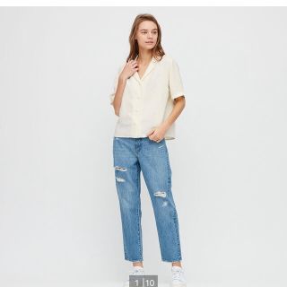 ユニクロ(UNIQLO)の専用です　ユニクロ　リネンブレンドオープンカラーシャツ(シャツ/ブラウス(半袖/袖なし))