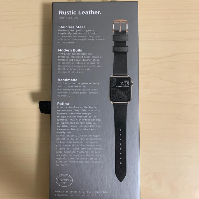 Apple Watch(アップルウォッチ)のNOMAD Modern Strap Black レザー Apple Watch メンズの時計(レザーベルト)の商品写真