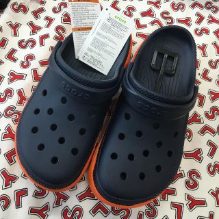 クロックス(crocs)のクロックス used 26cm オレンジ💕紺色 11/27♩33(サンダル)