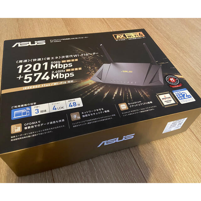 ASUS製 WiFi6対応 次世代無線LANルーター RT-AX56U