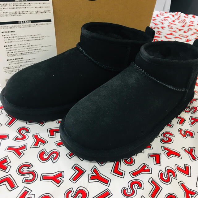 新品 未使用 UGG 23cm ショート ムートン ブラック 11/27 ♩42