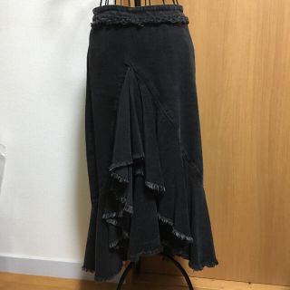 ザラ(ZARA)のZARA 入手困難 デニムフリルロングスカート(ロングスカート)