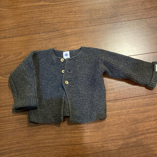 プチバトー(PETIT BATEAU)のプチバトー　鍵網カーディガン　美品(カーディガン/ボレロ)