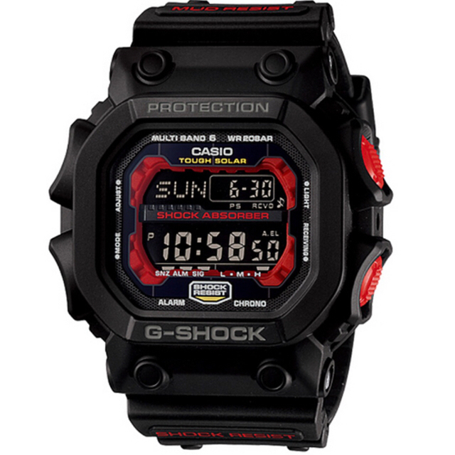 カシオ G-SHOCK 大型ケース マッドレジスト 電波ソーラー腕時計 ブラック