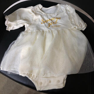 ニシキベビー(Nishiki Baby)のスウィートガール スカート付き ロンパース　カバーオール60アイボリー(カバーオール)
