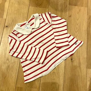 プチバトー(PETIT BATEAU)のプチバトー　襟付きボーダートップス80(Ｔシャツ)