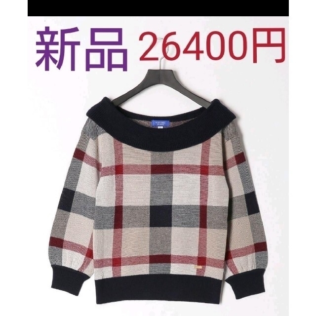 BURBERRY BLUE LABEL(バーバリーブルーレーベル)の新品Bluelabelブルーレーベルクレストブリッジ チェックジャカードニット レディースのトップス(ニット/セーター)の商品写真