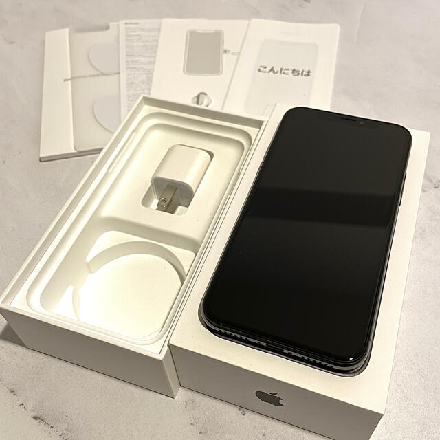 【美品】iphone X Space gray 64GB SIMフリーアイフォーン