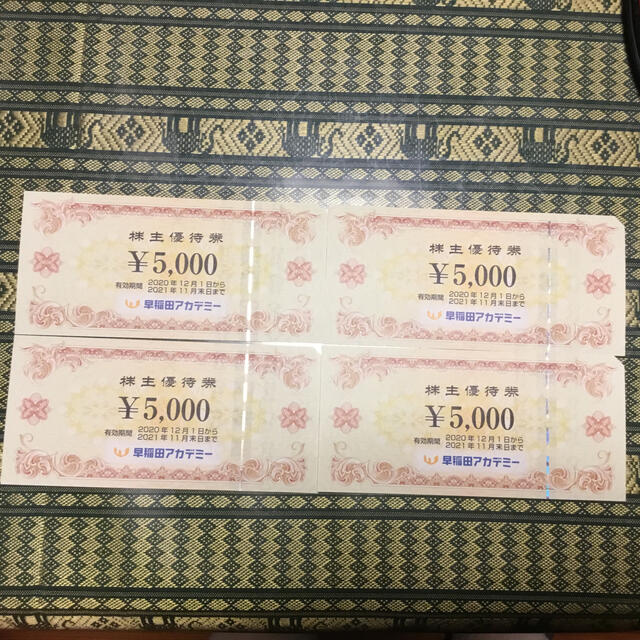 早稲田アカデミー株主優待券2万円分 一番の www.muasdaleholidays.com