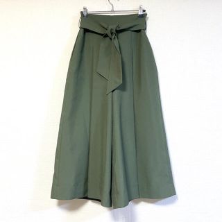 美品!ミラオーウェン ウエストリボンガウチョパンツ ワイドパンツ ベージュ