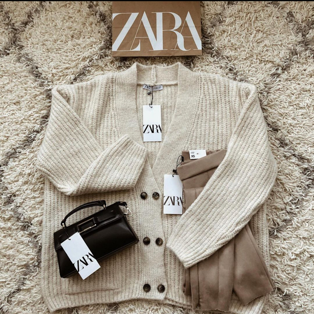 ◯ZARA◯ザラ◯オーバーサイズニットカーディガン◯ダブルブレスト◯ニット　M