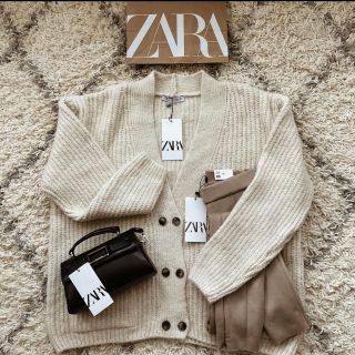 ザラ(ZARA)の◯ZARA◯ザラ◯オーバーサイズニットカーディガン◯ダブルブレスト◯ニット　M(カーディガン)