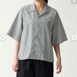 ムジルシリョウヒン(MUJI (無印良品))の【値下げ】オープンカラー 半袖 シャツ 無印 無印良品 mujilabo(シャツ/ブラウス(半袖/袖なし))