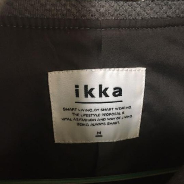 ikka(イッカ)のたか様　ikka チャコールグレージャケット 綺麗め　立ち襟ロング丈 メンズのジャケット/アウター(テーラードジャケット)の商品写真