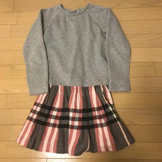 バーバリー(BURBERRY)のバーバリー　12Y 152cm ワンピース　150 グレー(ワンピース)