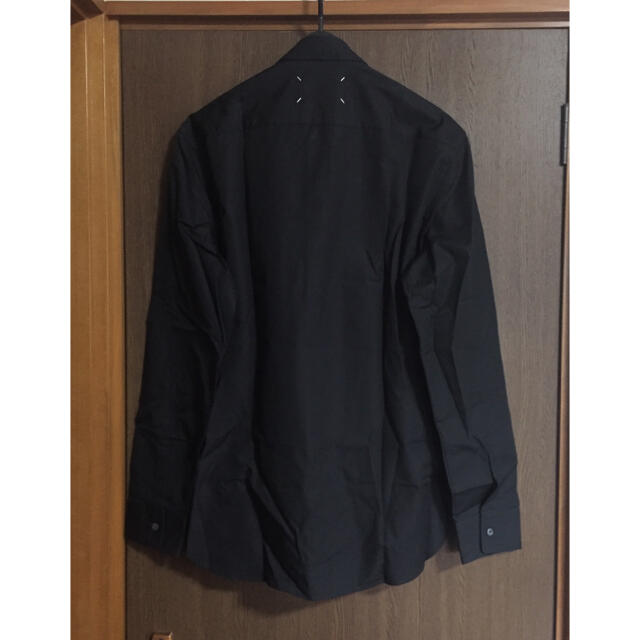 黒42新品 メゾン マルジェラ ポプリン 長袖 シャツ メンズ ドレス ブラック 1