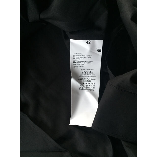 黒42新品 メゾン マルジェラ ポプリン 長袖 シャツ メンズ ドレス ブラック 3