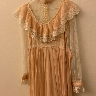 ガニーサックス(GUNNE SAX)のガニーサックス　gunnie sax 古着　vintage ピンク　レース(ロングワンピース/マキシワンピース)