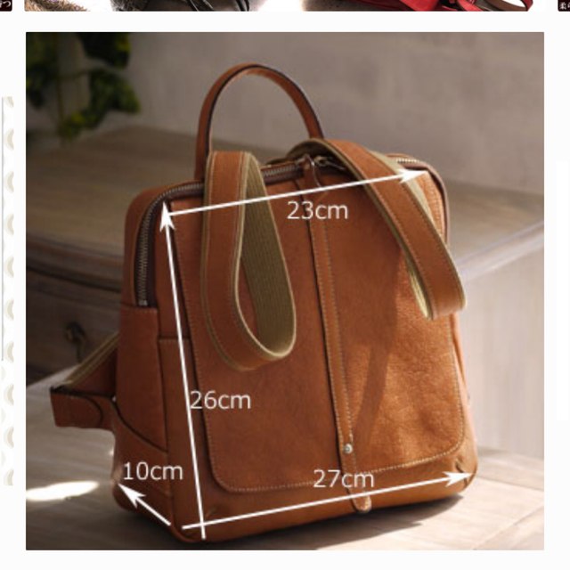 リュック 日本製 牛革 キャメル レディースのバッグ(リュック/バックパック)の商品写真